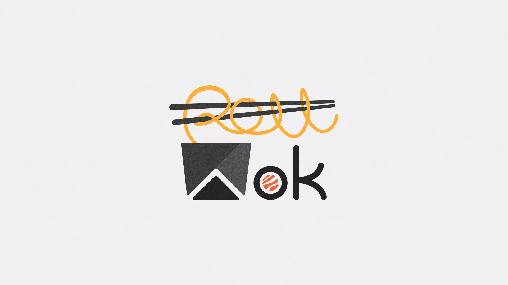 Разработка логотипа суши-бара «Roll Wok Club» в Шацке